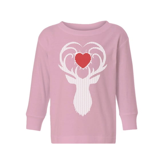 Awkward Styles Christmas Long Sleeve Shirt for Boys Girls Toddler White Deer Xmas Heart Shirt