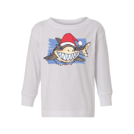 Awkward Styles Christmas Long Sleeve Shirt for Boys Girls Toddler Xmas Shark Shirt
