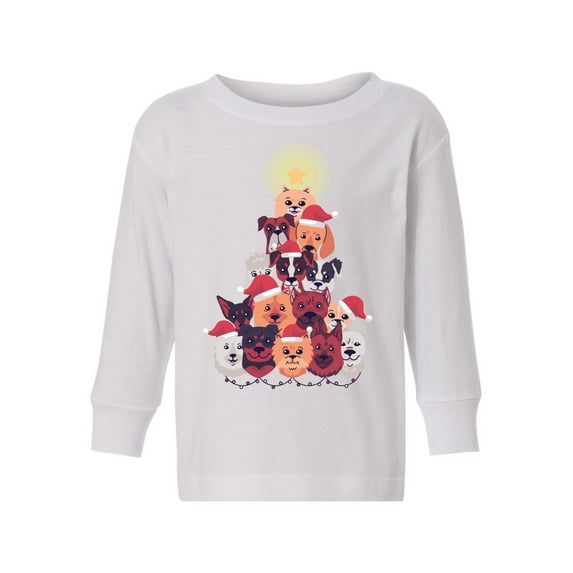 Awkward Styles Christmas Long Sleeve Shirt for Girls Boys Toddler Dog Xmas Tree Shirt