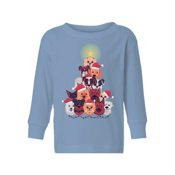 Awkward Styles Christmas Long Sleeve Shirt for Girls Boys Toddler Dog Xmas Tree Shirt
