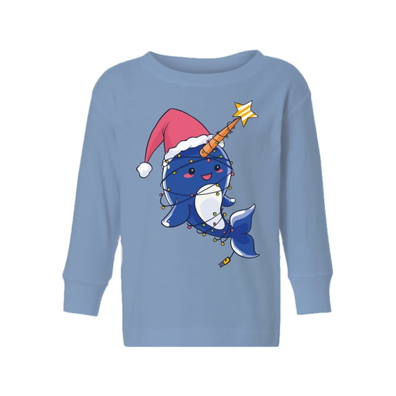 Awkward Styles Christmas Long Sleeve Shirt for Girls Boys Toddler Xmas Narwhal Shirt