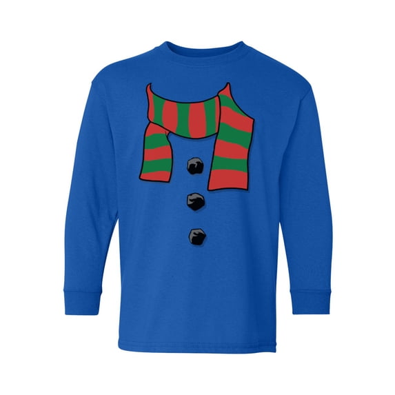 Awkward Styles Christmas Long Sleeve Shirt for Kids Youth Boys Girls Snowman Xmas Scarf Shirt