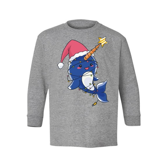 Awkward Styles Christmas Long Sleeve Shirt for Kids Youth Boys Girls Xmas Narwhal Shirt
