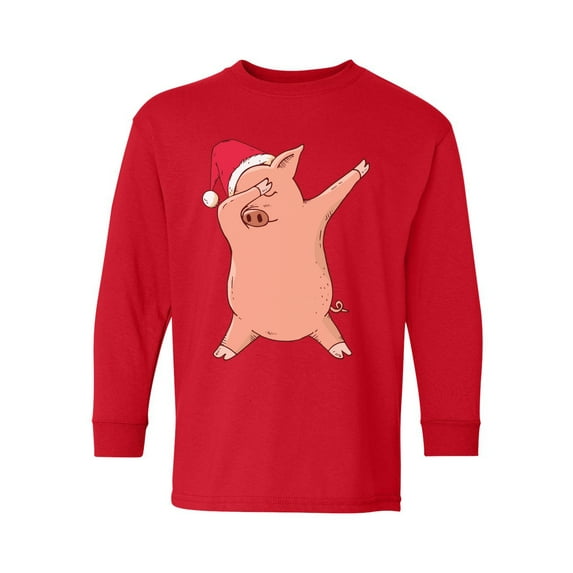 Awkward Styles Christmas Long Sleeve Shirt for Kids Youth Boys Girls Xmas Pig Dance Shirt
