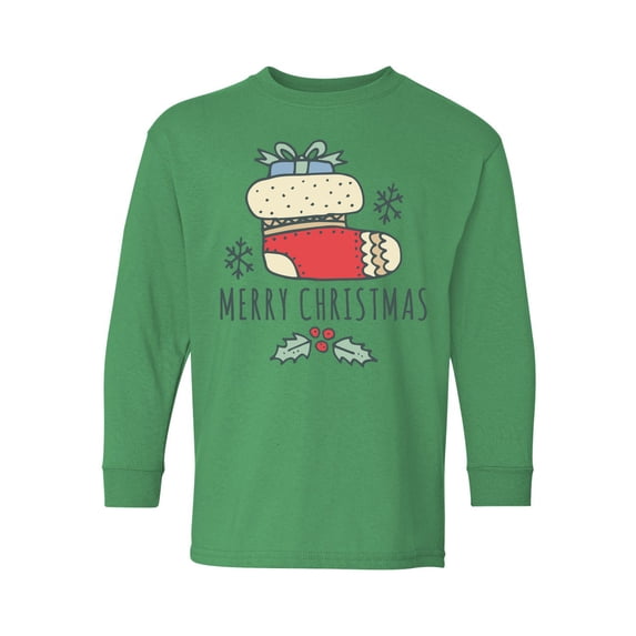 Awkward Styles Christmas Long Sleeve Shirt for Kids Youth Boys Girls Xmas Stocking Shirt