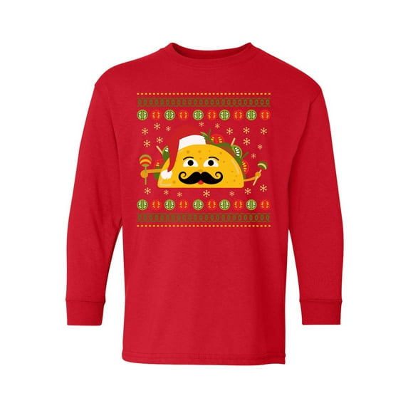 Awkward Styles Christmas Long Sleeve Shirt for Kids Youth Boys Girls Xmas Taco Shirt
