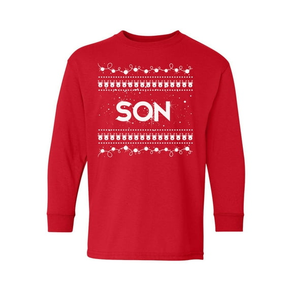 Awkward Styles Christmas Long Sleeve Shirt for Kids Youth Boys Son Christmas Pattern Shirt