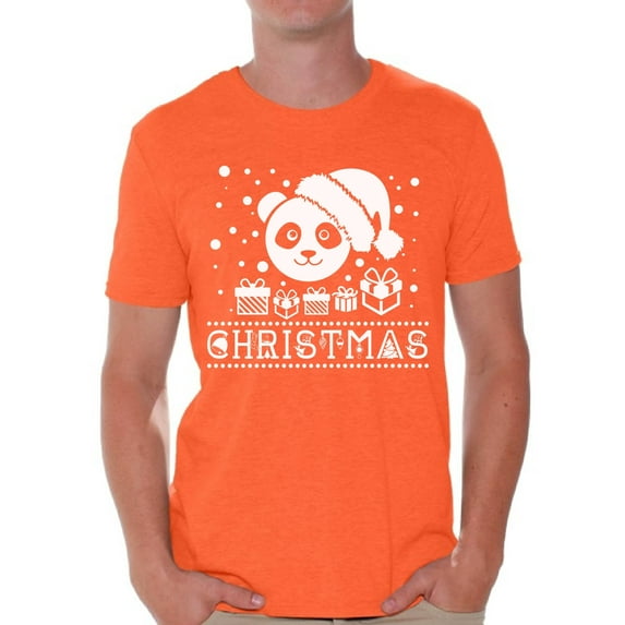 Awkward Styles Christmas Panda Shirt Cute Panda Christmas Tshirts for Men Christmas Panda Santa Claus Christmas T-shirt Merry Christmas Panda Funny Shirt Men's Holiday Top Christmas Gifts