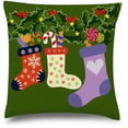 thumbnail image 1 of Awkward Styles Christmas Pillow Covers Christmas Home Decor Colorful Throw Cushion Case Xmas Stockings Decorative Pillow, 1 of 2
