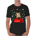 thumbnail image 1 of Awkward Styles Christmas Reindeer Tshirt for Men Xmas Deer Shirt Funny Christmas Shirts for Men Christmas Deer T Shirt Xmas Gifts for Him Reindeer Christmas T Shirt Holiday Party Outfit, 1 of 4