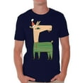 thumbnail image 1 of Awkward Styles Christmas Shirts for Men Xmas Llama in Santa's Hat Funny Pattern T-Shirt, 1 of 4