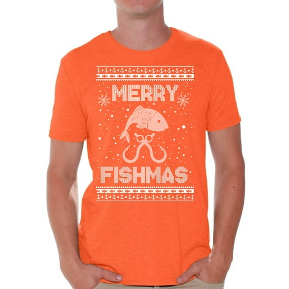 Awkward Styles Christmas Shirts for Men Xmas Merry Fishmas T-Shirt
