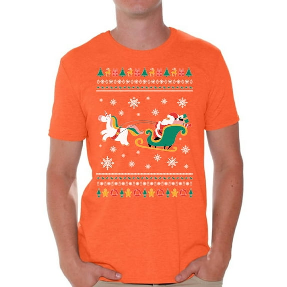 Awkward Styles Christmas Shirts for Men Xmas Santa Unicorn T-Shirt