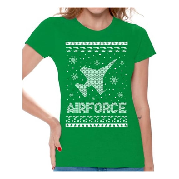 Awkward Styles Christmas Shirts for Women Xmas Airforce T-Shirt