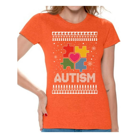 Awkward Styles Christmas Shirts for Women Xmas Autism T-Shirt