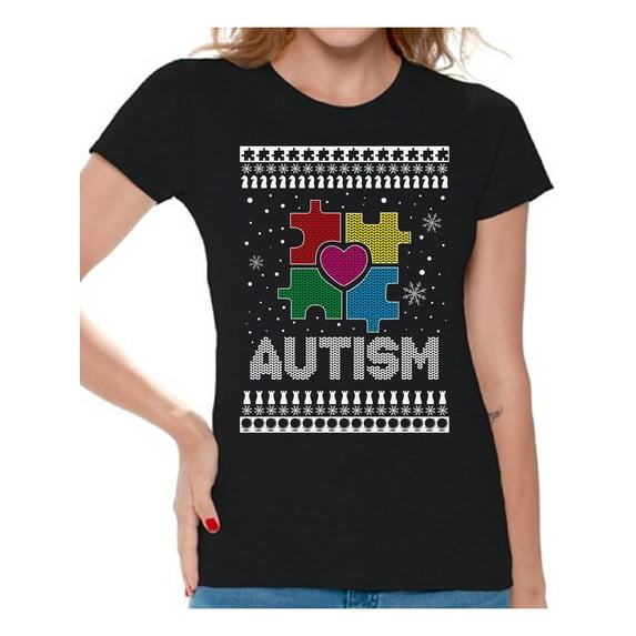 Awkward Styles Christmas Shirts for Women Xmas Autism T-Shirt