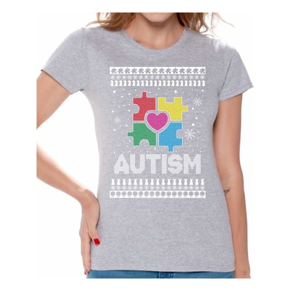 Awkward Styles Christmas Shirts for Women Xmas Autism T-Shirt