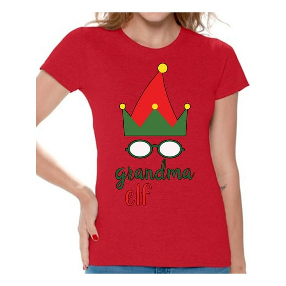 Awkward Styles Christmas Shirts for Women Xmas Elf Grandma T-Shirt