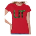 thumbnail image 1 of Awkward Styles Christmas Shirts for Women Xmas Plaid Lit T-Shirt, 1 of 4