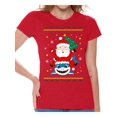 thumbnail image 1 of Awkward Styles Christmas Shirts for Women Xmas Santa Shark T-Shirt, 1 of 4