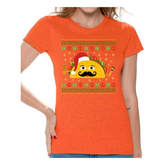 Awkward Styles Christmas Shirts for Women Xmas Taco T-Shirt