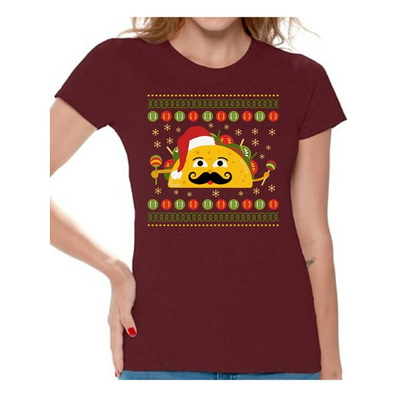 Awkward Styles Christmas Shirts for Women Xmas Taco T-Shirt