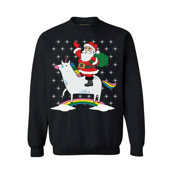 Awkward Styles Christmas Sweater Sweater Christmas Sweater Santa and Unicorn Sweatshirt for Xmas