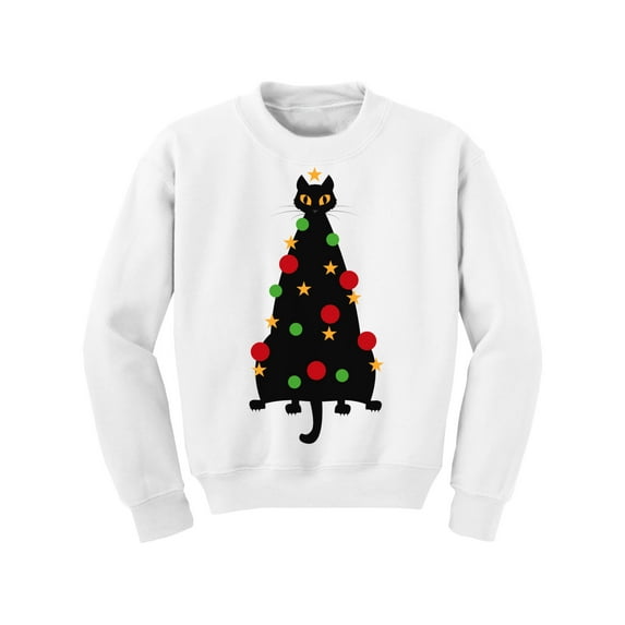 Awkward Styles Christmas Sweater for Boys Girls Kids Youth Cat Xmas Tree Sweatshirt