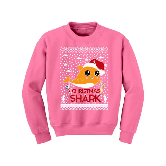 Awkward Styles Christmas Sweater for Boys Girls Kids Youth Orange Xmas Shark Sweatshirt