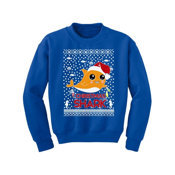 Awkward Styles Christmas Sweater for Boys Girls Kids Youth Orange Xmas Shark Sweatshirt