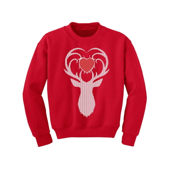 Awkward Styles Christmas Sweater for Boys Girls Kids Youth White Deer Xmas Heart Sweatshirt