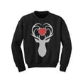 thumbnail image 1 of Awkward Styles Christmas Sweater for Boys Girls Kids Youth White Deer Xmas Heart Sweatshirt, 1 of 4