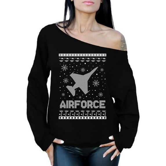 Awkward Styles Christmas Sweatshirt Off Shoulder Xmas Airforce Sweater