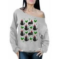 thumbnail image 1 of Awkward Styles Christmas Sweatshirt Off Shoulder Xmas Cat Sweater, 1 of 4