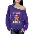 thumbnail image 1 of Awkward Styles Christmas Sweatshirt Off Shoulder Xmas Gingerbread Man Sweater, 1 of 4