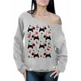 thumbnail image 1 of Awkward Styles Christmas Sweatshirt Off Shoulder Xmas Puppy Dog Sweater, 1 of 4