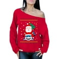 thumbnail image 1 of Awkward Styles Christmas Sweatshirt Off Shoulder Xmas Santa Shark Sweater, 1 of 4