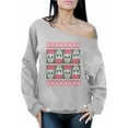 thumbnail image 1 of Awkward Styles Christmas Sweatshirt Off Shoulder Xmas Skulls in Santa's Hat Sweater, 1 of 4