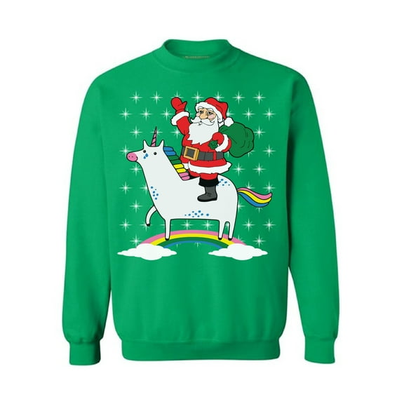 Awkward Styles Christmas Sweater Sweater Christmas Sweater Santa and Unicorn Sweatshirt for Xmas