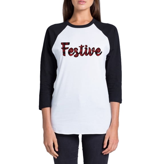 Awkward Styles Christmas T-Shirt Xmas Festive Plaid Raglan Shirt Unisex