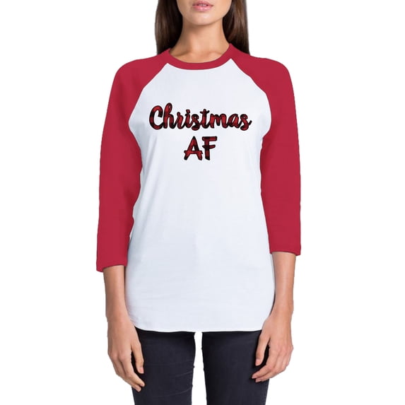 Awkward Styles Christmas T-Shirt Xmas Plaid Raglan Shirt Unisex