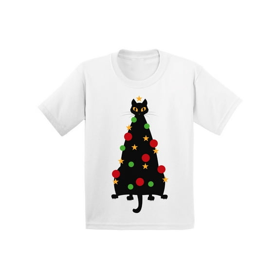 Awkward Styles Christmas T-Shirt for Baby Boys Girls Cat Xmas Tree Baby Shirt