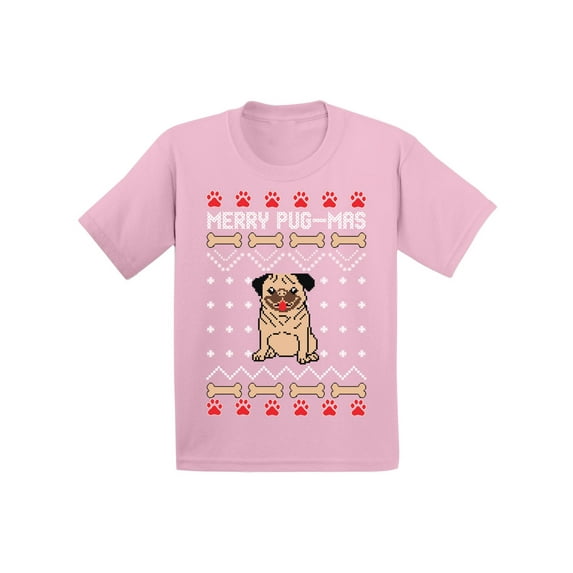 Awkward Styles Christmas T-Shirt for Baby Boys Girls Merry Pugmas Dog Pattern Baby Shirt