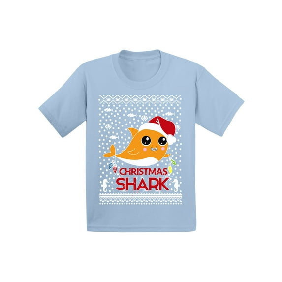 Awkward Styles Christmas T-Shirt for Baby Boys Girls Orange Xmas Shark Baby Shirt
