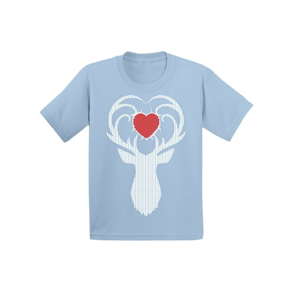 Awkward Styles Christmas T-Shirt for Baby Boys Girls White Deer Xmas Heart Baby Shirt