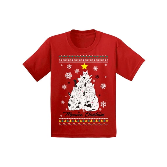 Awkward Styles Christmas T-Shirt for Baby Boys Girls Xmas Meowee Toddler Shirt