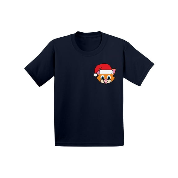 Awkward Styles Christmas T-Shirt for Baby Boys Girls Xmas Santa Cat Baby Shirt Pocket Print