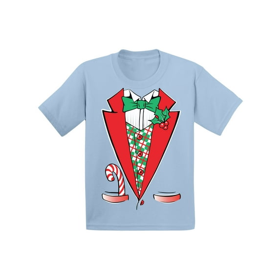 Awkward Styles Christmas T-Shirt for Boys Girls Funny Xmas Tuxedo Toddler Shirt