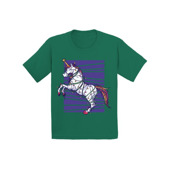 Awkward Styles Christmas T-Shirt for Boys Girls Purple Xmas Unicorn Toddler Shirt