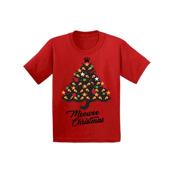 Awkward Styles Christmas T-Shirt for Boys Girls Xmas Cat Kids T Shirts